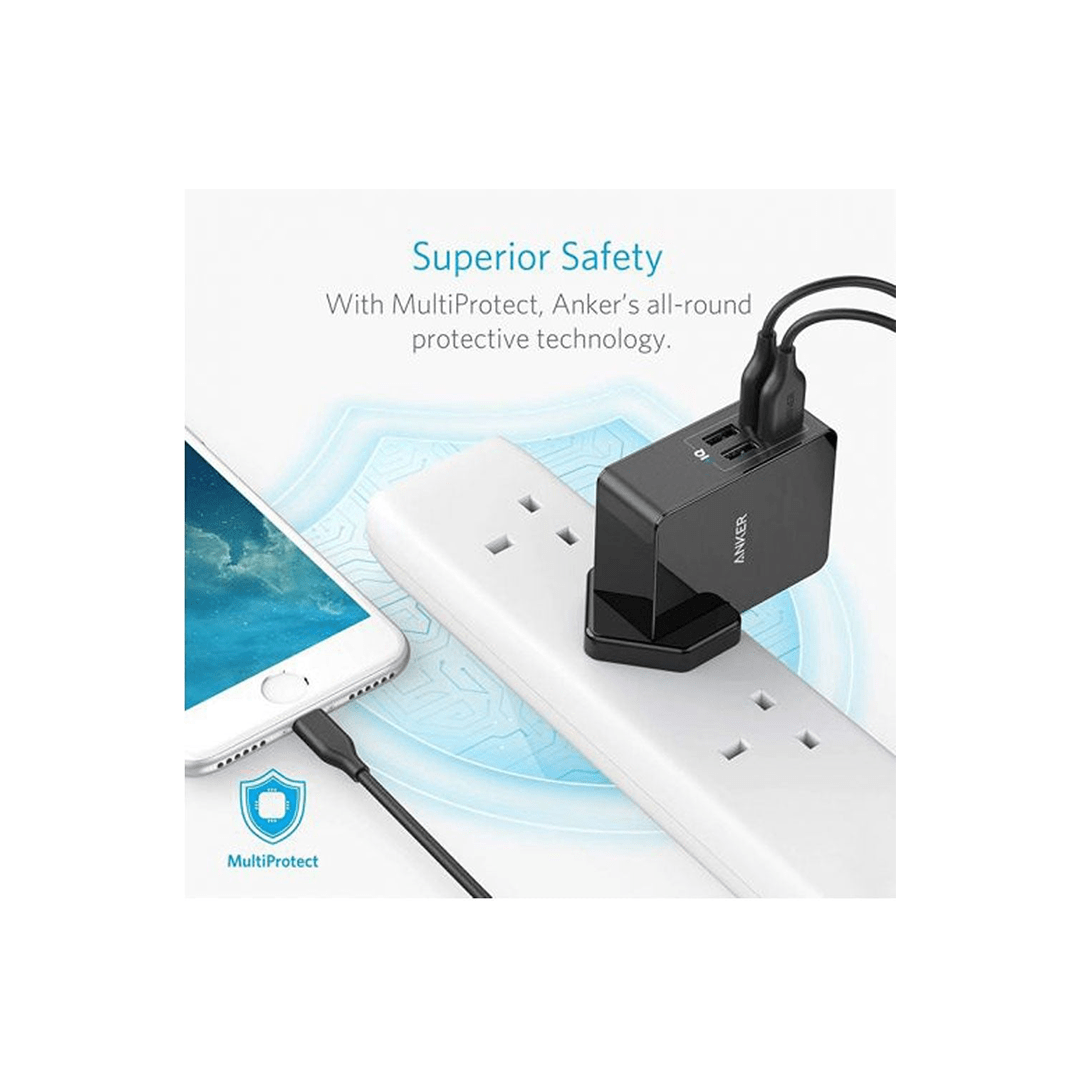 Anker Power Port 4 Lite Travel Adapter -  Black in Qatar Anker Power Port 4 Lite Travel Adapter -  Black in Qatar